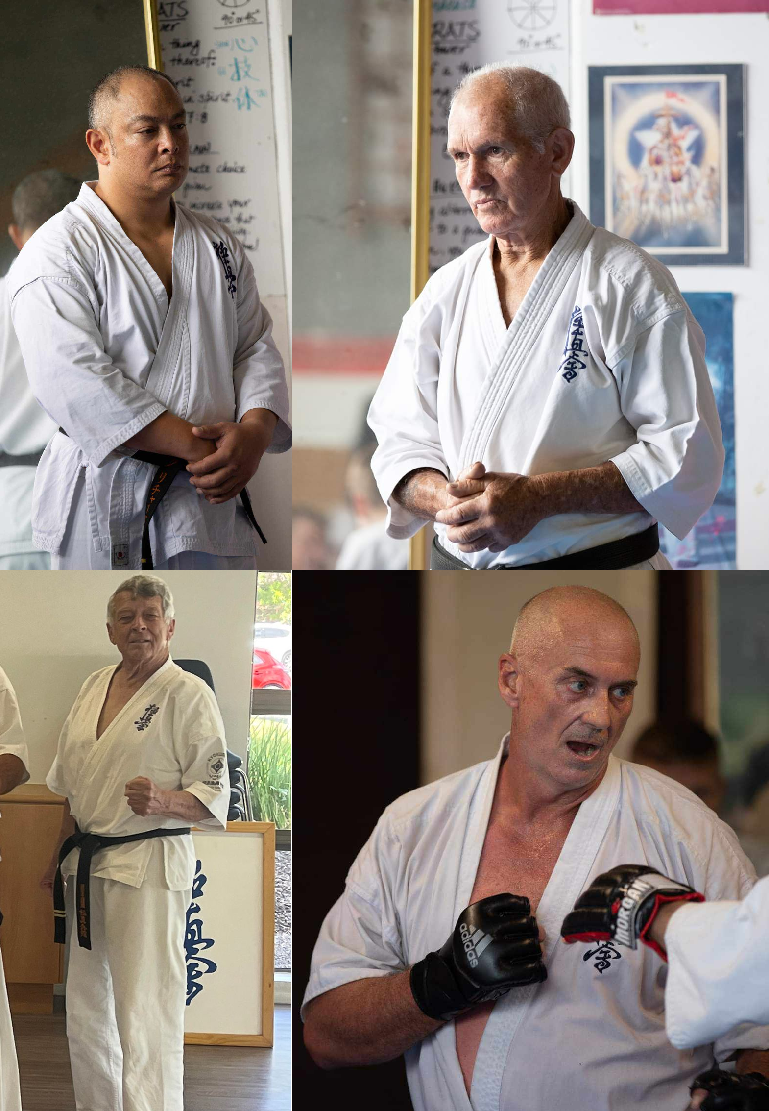 A photo of the four Sempais at Kyokushin Karate Gold Coast North; Reg, Pete, Rob, and Gaz.